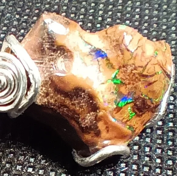 Australian Boulder Opal Pendant Sterling Silver - Picture 8 of 16